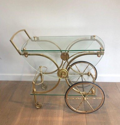 Rolling Table in Brass & Glass from Maison Baguès-BA-1365504