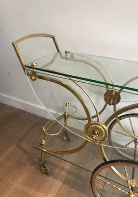 Rolling Table in Brass & Glass from Maison Baguès-BA-1365504