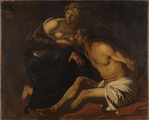 Roman Charity - Oil on Canvas After Dirck van Baburen Mid-17th Century-ZCI-756131