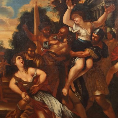 Roman School Artist, The Abduction of the Sabine Women, 1600s, Oil on Canvas-VMM-1736159