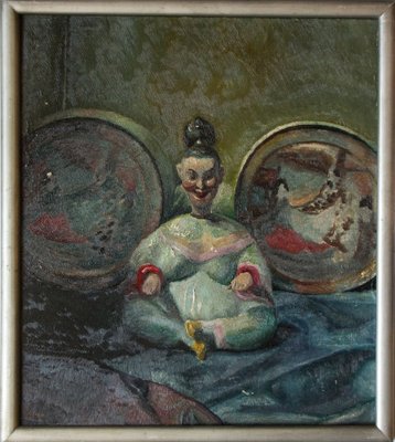 Roman Szlucha, Ningyō, 1950s, Oil on Cardboard, Framed-FSD-1311893