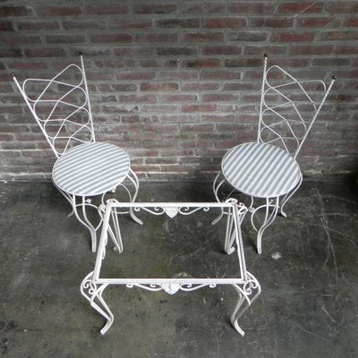 Romantic Style Bedroom Table & Chairs, 1960s, Set of 3-TL-738850