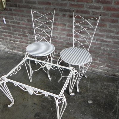 Romantic Style Bedroom Table & Chairs, 1960s, Set of 3-TL-738850