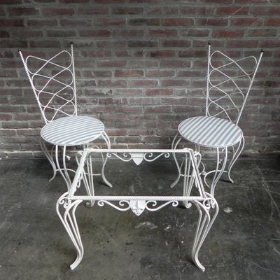 Romantic Style Bedroom Table & Chairs, 1960s, Set of 3-TL-738850