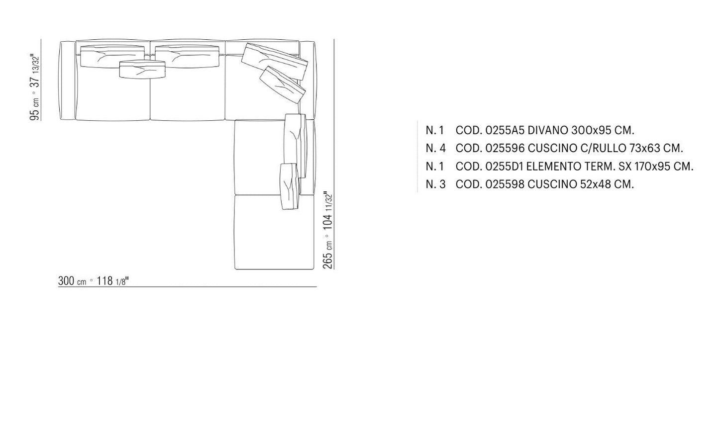 ROMEO Sectional Sofas 패브릭 Cat.Super