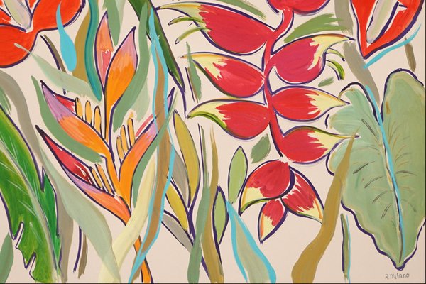 Romina Milano, Squared Tropical Garden, 2023, Acrylic on Paper-RWC-1754125