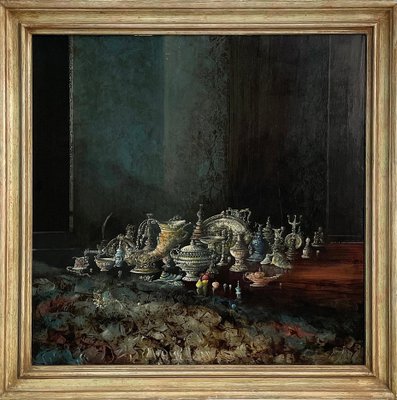 Ronaldo Greco, Italian Modern Still Life, Mixed Media Painting, 1950s-1990s, Framed-GDD-1821591