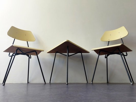 Room 56 Chairs and Side Table by Rob Parry for Dico, the Netherlands, 1950s, Set of 3-NV-1357740