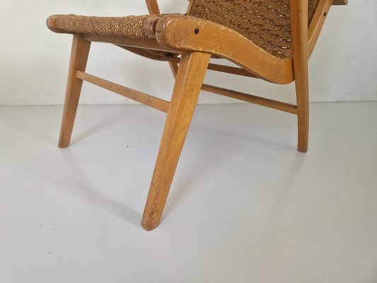 Rope and Beech Wood Easy Chair by Bas Van Pelt for Vroom & Dreesman, 1950s-DGW-2032201