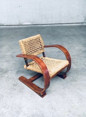 Rope Lounge Chair by Adrien Audoux & Frida Minet for Vibo Vesoul, France, 1940s-RQV-1791456