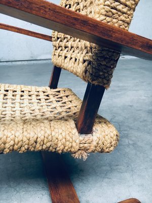 Rope Lounge Chair by Adrien Audoux & Frida Minet for Vibo Vesoul, France, 1940s-RQV-1791456