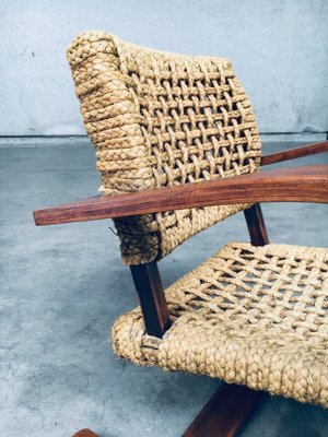 Rope Lounge Chair by Adrien Audoux & Frida Minet for Vibo Vesoul, France, 1940s-RQV-1791456