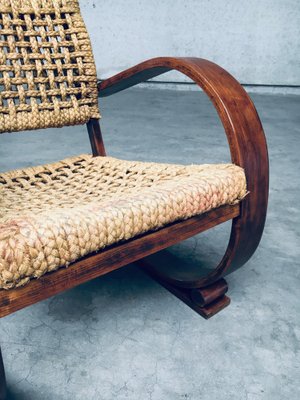 Rope Lounge Chair by Adrien Audoux & Frida Minet for Vibo Vesoul, France, 1940s-RQV-1791456