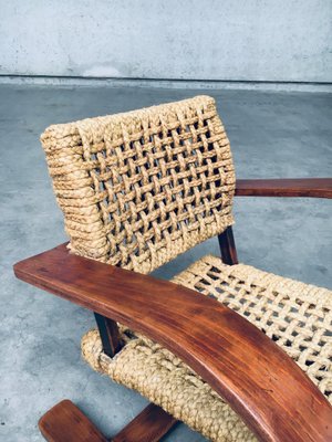 Rope Lounge Chair by Adrien Audoux & Frida Minet for Vibo Vesoul, France, 1940s-RQV-1791456