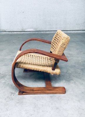 Rope Lounge Chair by Adrien Audoux & Frida Minet for Vibo Vesoul, France, 1940s-RQV-1791456