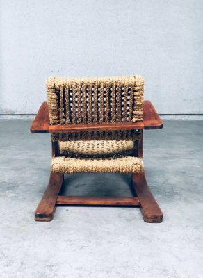 Rope Lounge Chair by Adrien Audoux & Frida Minet for Vibo Vesoul, France, 1940s-RQV-1791456