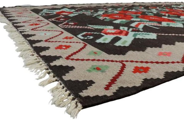 Rosas Kelim Rug in Wool-FYZ-1322509