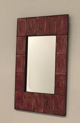 Rose Ceramic Mirror, 1970s-BA-1365835