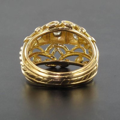 Rose Gold and Diamond Dome Ring, 1960s-OLU-896337