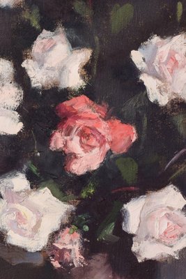 Rosendo Gonzalez Carbonell, Still Life with Roses, 20th-Century, Oil on Canvas, Framed-AOI-1196872