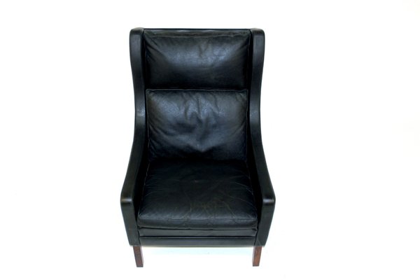 Rosewood and Leather Lounge Chair, Denmark, 1960s-GEK-646278