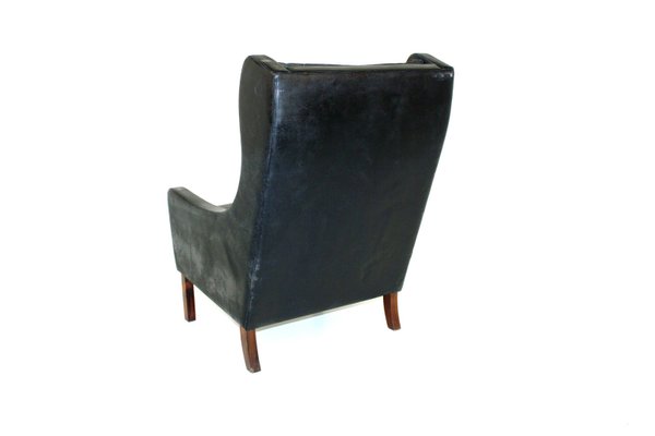 Rosewood and Leather Lounge Chair, Denmark, 1960s-GEK-646278