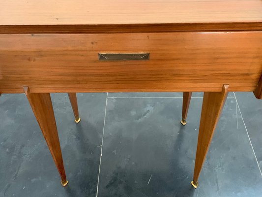 Rosewood Bedside Tables with Brass Tips, 1950s, Set of 2-IJR-1812455