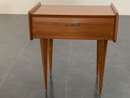 Rosewood Bedside Tables with Brass Tips, 1950s, Set of 2-IJR-1812455