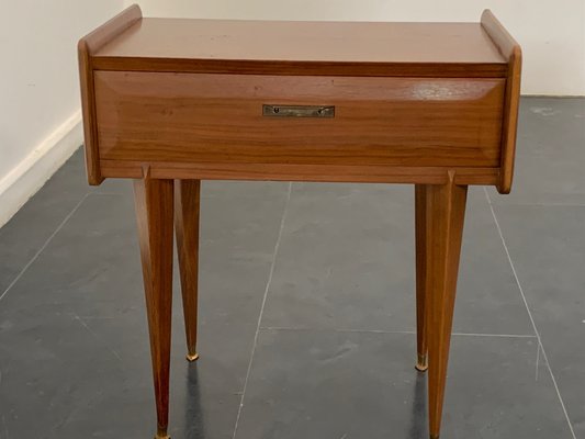 Rosewood Bedside Tables with Brass Tips, 1950s, Set of 2-IJR-1812455