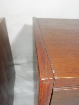 Rosewood & Brass Nightstands, 1950s, Set of 2-HNE-1453030