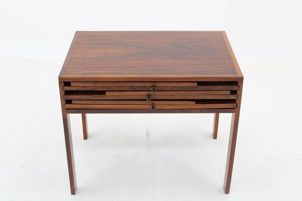 Rosewood Cabinet and Folding Tables by Illum Wikkelsø attributed to Silkeborg, Denmark, 1960s, Set of 4-TZ-1778198