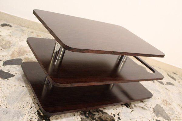 Rosewood & Chromed Metal Coffee Table-Bar, Italy, 1970-OAQ-1169397