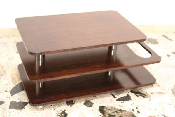 Rosewood & Chromed Metal Coffee Table-Bar, Italy, 1970-OAQ-1169397