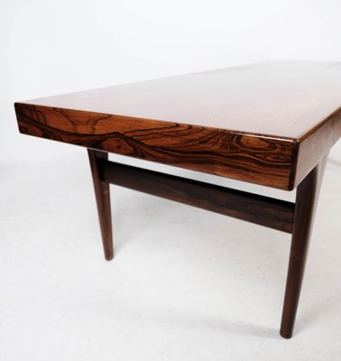 Rosewood Coffee Table with Blue Tiles by Johannes Andersen for CFC Silkeborg, 1960s-UY-999277