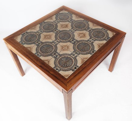 Rosewood Coffee Table with Danish Tiles, 1960s-UY-1000681