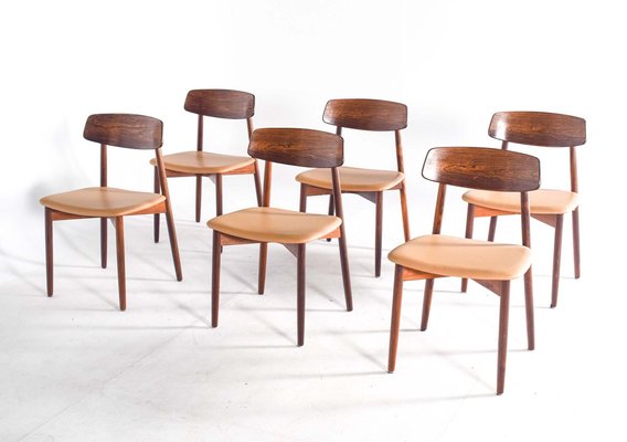 Rosewood Dining Chairs attributed to Harry Østergaard for Randers Møbelfabrik, 1960s, Set of 6-XWB-1813861