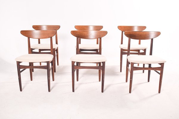 Rosewood Dining Chairs by E.W Bach for Møbelfabrik, 1960s, Set of 6-XWB-1028382