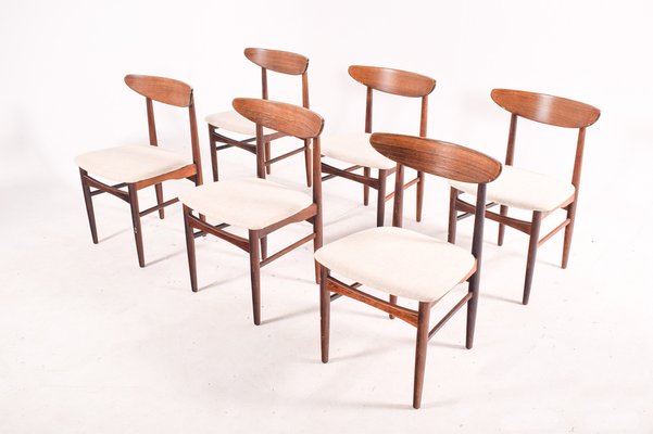 Rosewood Dining Chairs by E.W Bach for Møbelfabrik, 1960s, Set of 6-XWB-1028382