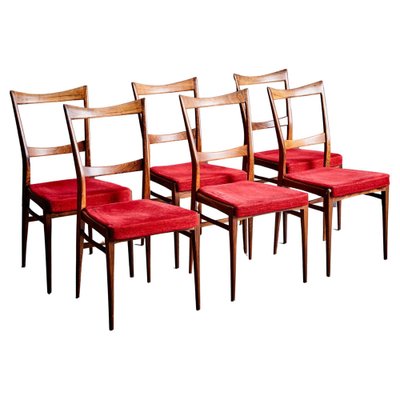 Rosewood Dining Chairs in the style of Ico Parisi, 1960s, Set of 6-SFD-1776452