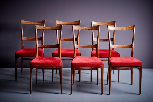 Rosewood Dining Chairs in the style of Ico Parisi, 1960s, Set of 6-SFD-1776452