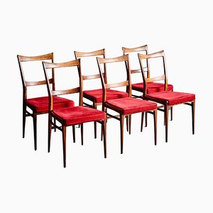 Rosewood Dining Chairs in the style of Ico Parisi, 1960s, Set of 6-SFD-1776452