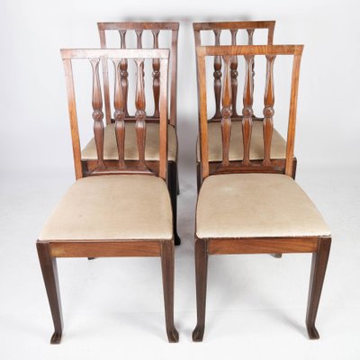 Rosewood Dining Room Chairs, 1920s, Set of 4-UY-999232