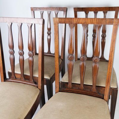 Rosewood Dining Room Chairs, 1920s, Set of 4-UY-999232