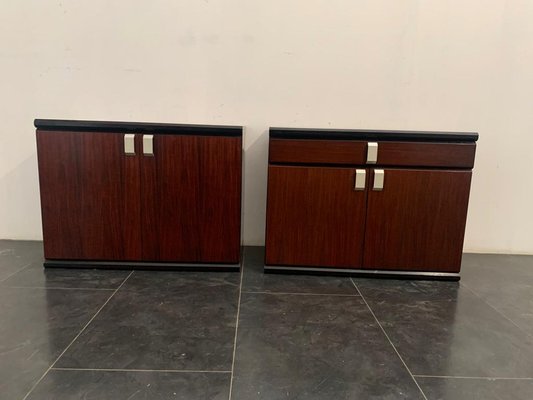 Rosewood Ebonized Sideboard, 1970s, Set of 2-IJR-1153367