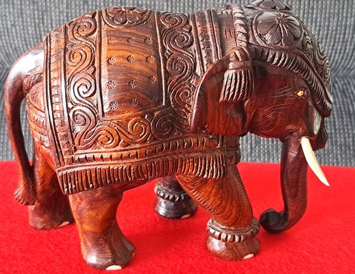 Rosewood Elephant Sculpture, 1970s-ZYI-1739775