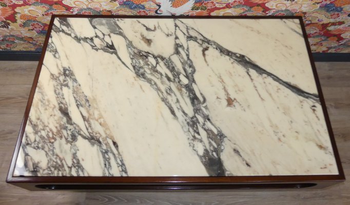 Rosewood & Marble Coffee Table, 1970s-AFE-1156196