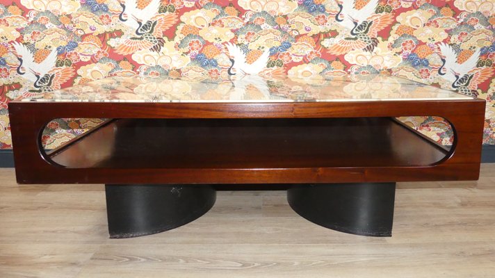 Rosewood & Marble Coffee Table, 1970s-AFE-1156196