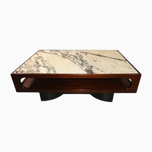 Rosewood & Marble Coffee Table, 1970s-AFE-1156196