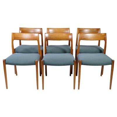 Rosewood Model 77 Dining Chairs by Niels O. Møller, 1960, Set of 6-UY-1441652