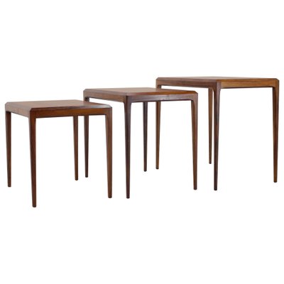 Rosewood Nesting Tables by Johannes Andersen for CFC Silkeborg, 1960s, Set of 3-TZ-764925